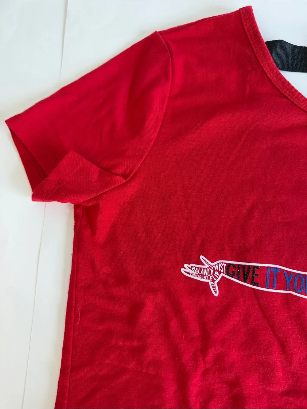 Girls' Justice Red Gymnast Silhouette Tee
